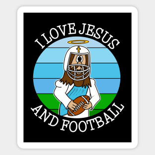 I Love Jesus and Football Magnet